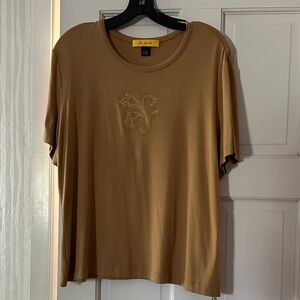 Vintage St. John Tan Short Sleeve Top